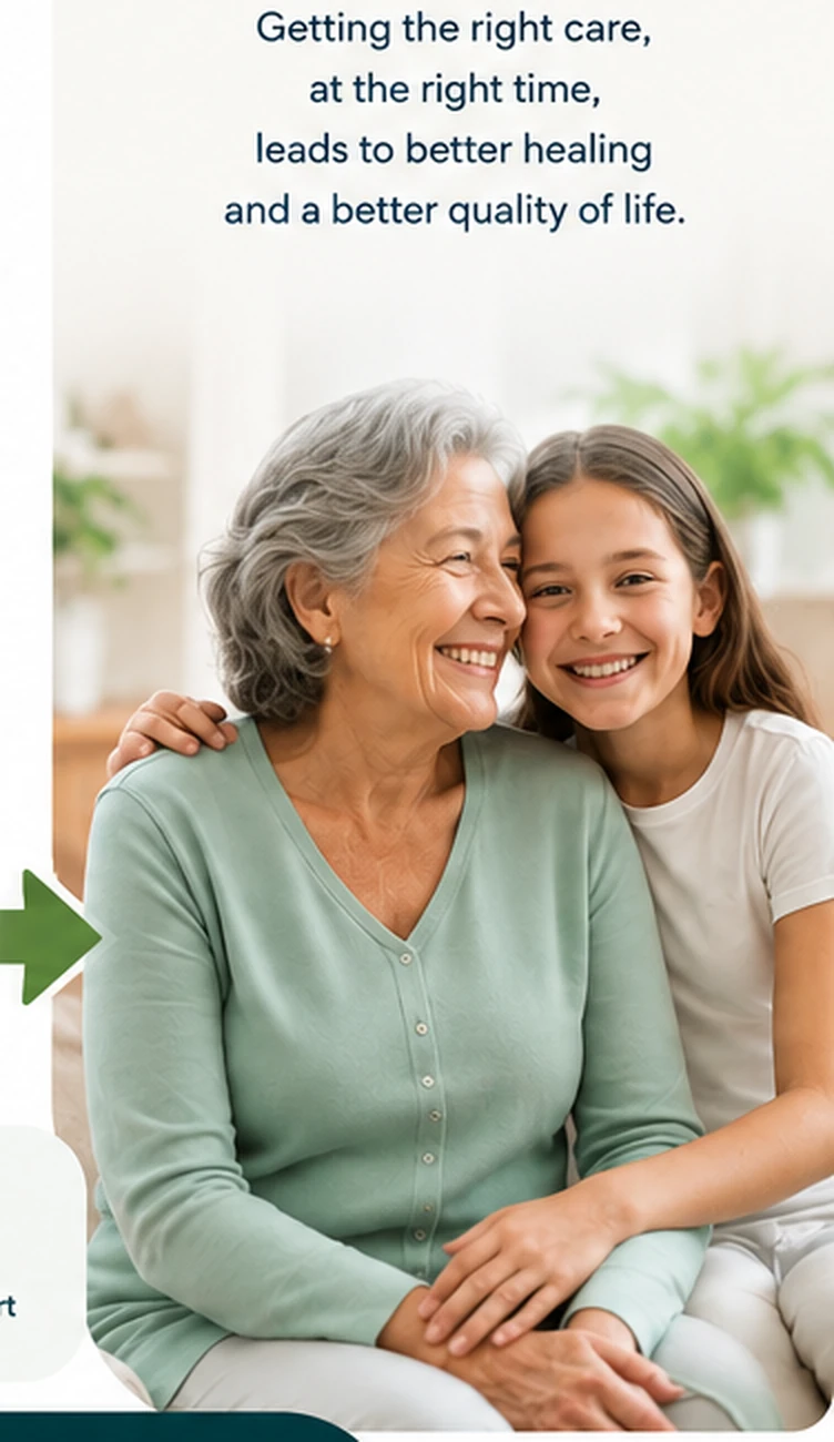 Older adult and family member together at home